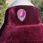 Grateful Dead  lil Pink Stealie  Velour Visor - Burgundy