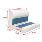 28  Pontoon Bench Seat Cushion Set White navy blue Replace For 8wd95-1b-204
