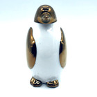 Vintage Penguin Figurine Ceramic Porcelain Gold White
