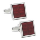 Square Burgundy Checks Cufflinks With Box Red Cuff Links Men Gift 