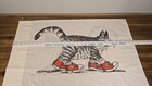 Vtg B Kliban Funky Cat W Red Shoes Pillow Case Linen Retro Tapestry 80s Usa