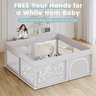 Baby Playpen 50x50  Toddler Fence Large Safety Activity Pen Yard Mesh Light Gray