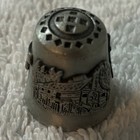 Vintage Pewter Missouri Sewing Thimble With Log Cain Made In Taiwan 7 8 hx3 4 d