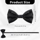 Black Sequin Bow Tie  Glitter Bow Tie  Shiny Bowtie Black Men s Pre-tied Bow Tie