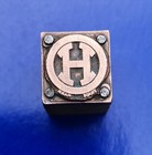 Vintage Wood Block  Copper And Metal Ink Stamp  h  Symbol  trade Mark 7 8   5 8 