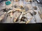 Vintage Alley Puck Shuffle Bowling Arcade Game Pins   Parts Lot Coil Bracket