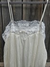 Vtg Lingerie Med Nightgown Nightdress Cream Lace Fairy Feminine Coquette Long 
