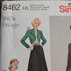 Simplicity 8462 Pattern Retro 1940 s Vintage Blouse Skirt Bolero 6-14 Uncut