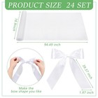 24 Set White Chiffon Chair Sashes  Ribbons  Tulle  Wedding Aisle Pew Decor  Bulk