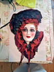 13 wall Decor Porcelain Mask With Beads And Feathers