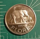 Malawi 1 Florin 1964 Km 3 Elephants  