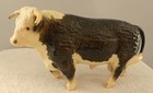 Vintage Early Breyer Glossy Horned Hereford Bull  Nice