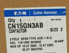 Eaton Cn15gn3ab Nema Size 2 Contactor 45a 3-pole 120v Coil
