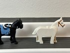 Lego White  Castle Knight Horse And Black Horse Minifigures Lot