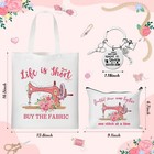3pcs Pink Vintage Sewing Tote Bag Canvas Bag With