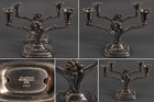 1847 Rogers Bros Daffodil 9916 Silverplate Candelabra Pair Vintage 1950s