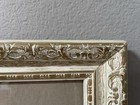 Vintage Ornate Picture Frame Carved Wood White   Gold Fits Approx  8  X 10 