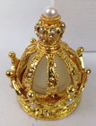Crown Gold Metal Vintage Perfume Bottle Trinket Box  Refillable Nib
