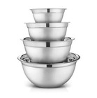 Avador Premium Stainless Steel German Mixing Bowls  Set Of 4 Brushed Stainless S