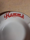 Vintage Round Glass Hamm s Beer Ashtray Top Diameter 6 75in White With Gold Tone