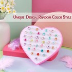 36pcs Little Girl Rhinestone Gem Rings adjustable random Color Style Diamond Kid