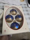 Vintage Christmas Ornament Krebs Sapphire Blue Gold Bethlehem Wise Men Set Of 4 