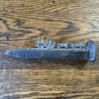 Railroad Spike With Miniature Pewter Train Awesome Vintage Rail Road Souvenir