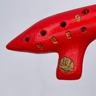 Spiel Vtg Ocarina    g    Red Gold Sweet Potato Flute Instrument Ceramic Clay Old