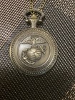 Marine Corps Bronze Quartz Pocket Watch  Military Style  Analog  Includes Chain