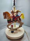 Vintage Nursery Lamp Baby German Folk Art Mid Century Erzebirge Style Wooden