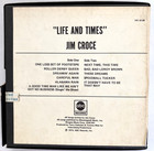 Jim Croce Life And Times 1973 Abc 1r1 6128  3 3 4 Ips 4 Track Reel To Reel Tape