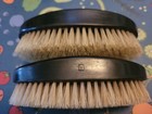 Antique Ebony Wood Boar Bristle Valet Clothes Brush  r  Label