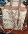 Michael Kors Women Abbey Mk Signature Pvc Medium Backpack Vanilla