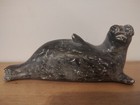 Old Hand Carved Original Soapstone Inuit Carving Of Sea Lion Seal 