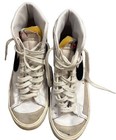 Nike Blazer Mid    77 Vintage White Black High Top Tie Sneakers Distressed