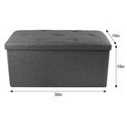 30  Folding Storage Ottoman Bench Storage Chest Footrest With Padded Seat Black