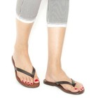 Handmade In Italy Thong Slippers Flip Flops Shoes For Women Dark Brown Leather