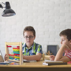 Wooden Abacus For Kids Math - 10 Row Bead Counting Frame With Counting Sticks   