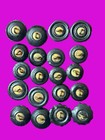 20 Antique Deknatel Black Glass Buttons - Pat d Dec 28 1880   9 16   -11 16 