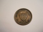 1863 Civil War Token 341 Union For Ever 240 Monitor Hole In Coin