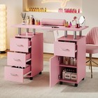 Manicure Table Nail Station Drawer Cabinet W electric Dust Collector  Wrist Rest