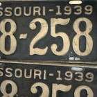Good Original Pair 1939 Missouri License Plates  226 264  Art Deco Style Digits