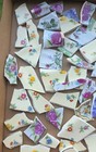 Lot Of Broken Cut Antique Vintage Floral Plates Cups China Mosaic Tiles Varied 
