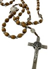 12 X Wholesale Saint Benedict Wooden Rosary Prayer Beads Men Jerusalem  Memorial