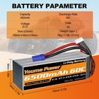 2pcs 22 2v 6s 6500mah Lipo Battery 60c Ec5 For Rc Helicopter Airplane Drone Boat