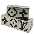 Louis Vuitton Metal Black Silver Cube Game Dice Auth Lv Vip Novelty W box