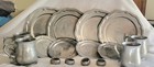 Vtg Crown Castle Pewter  Dinner Dessert Plates Mugs Cups Napkin Rings  16  Usa