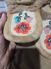 Vintage Native American Beaded Soft Sole Hide Moccasins   9    Long