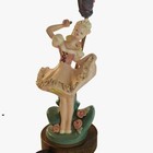 Vtg Porcelain Ballerina Lamp Lace Dress Floral Hand-painted Mid-century Works