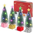 Mini Christmas Tree With Lights  4 Pack Small Tabletop Christmas Trees For In   